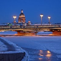 зимний вечер у Благовещенского моста :: Елена 
