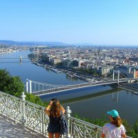 Дунай, мосты и панорама Пештской стороны Будапешта, Венгрия :: Tamara *