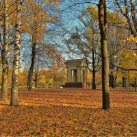 Золотой листопад у памятника Ротонда... :: Sergey Gordoff