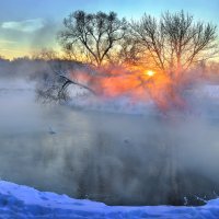 Возгорание зимнего заката... :: Андрей Войцехов