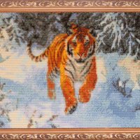 Картина стразами «Тигр в зимнем лесу» :: genar-58 '