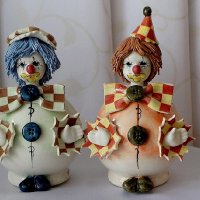 Фарфоровые клоуны «Клоун в колпаке» и «Клоун в берете» Италия :: Надежд@ Шавенкова