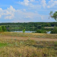 Шахты. Грушевское водохранилище у плотины, в августе :: Пётр Чернега