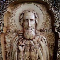 Резная деревянная икона Сергий Радонежский :: Вячеслав Горин