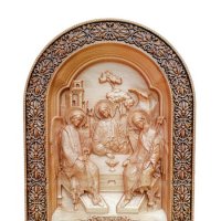 Икона святая троица резная дерево бук :: Вячеслав Горин