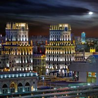 Привокзальные «Башни-Близнецы» в лунном сиянии :: Sergey-Nik-Melnik Fotosfera-Minsk