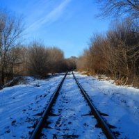 Каменоломни. Снег вдоль старой железной дороги. :: Пётр Чернега