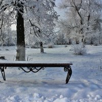 В парке старая скамейка Впала в дрёму зимних  дней, Белоснежною шубейкой Серебрится снег на ней... :: Восковых Анна Васильевна 