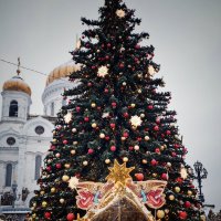 Рождественское украшение у Храма Христа Спасителя :: Надежда Лаптева