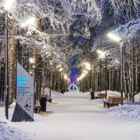 Зима в обновлённом старейшем парке Ухты. :: Николай Зиновьев