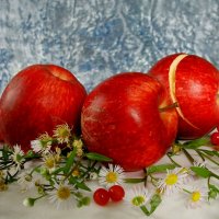 "Осінній натюрморт. Яблука і квіти" :: Ростислав Кухарук