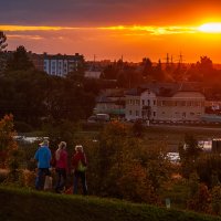 Осенний закат над Шумилино :: Анатолий Клепешнёв