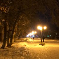 Уральск зимний парк с фонарями 2003 :: Aiymgul 
