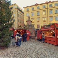 Стокгольм Швеция Рождественская ярмарка на площади Stortorget :: wea *