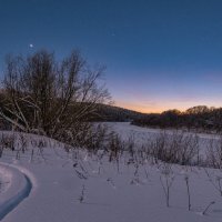 Встречаю сегодняшний закат на реке Ухта. Лёгкий морозец -24. Республика Коми :: Николай Зиновьев