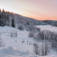 Река Ухта, крепко скованная льдом и снегом, спит до конца апреля. Зима в разгаре, Республика Коми. :: Николай Зиновьев