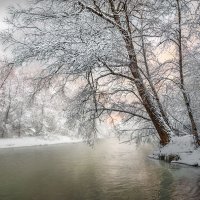 Зимний вечер на реке Курджипс :: Геннадий Клевцов