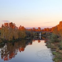 Осень. Река Теза под Лихушинским мостом. :: Сергей Пиголкин