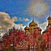 Осенняя акварель с солнцем и облаком! :: Владимир 