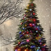 Дед Мороз прислал нам ёлку, огоньки на ней зажёг. И блестят на ней иголки, а на веточках – снежок! :: Freddy 97