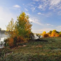 Осень на берегу пруда :: Василий Колобзаров