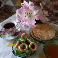 Чай, цветы и блины... :: BoxerMak Mak