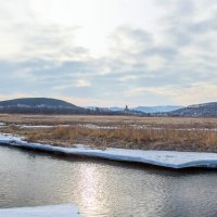 Весна на реке Миасс (панорама). :: Алексей Трухин