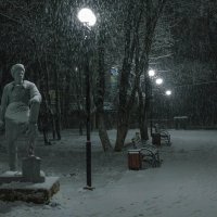 Снегопад в парке. :: Андрей Андрианов