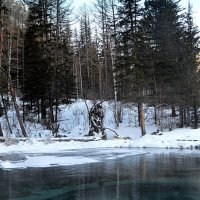 Январь на озере гейзерном :: Татьяна Лютаева