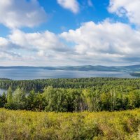 На горе Инышко. Озеро Инышко и озеро Тургояк (панорама). :: Алексей Трухин