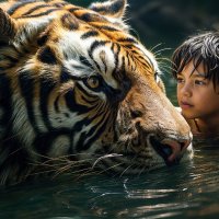 Мальчик с ручным тигром :: Анатолий Клепешнёв