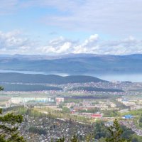 Ильменский хребет. Миасс, Машгородок. Озеро Тургояк (панорама). :: Алексей Трухин