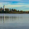 Church of Athanasius the Great on the bank of the Kubena River in October before sunset :: Sergey Sonvar