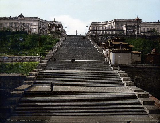Неизвестный автор. Одесса. Ришельевская лестница. 1900 – 1910-е. Фотохром