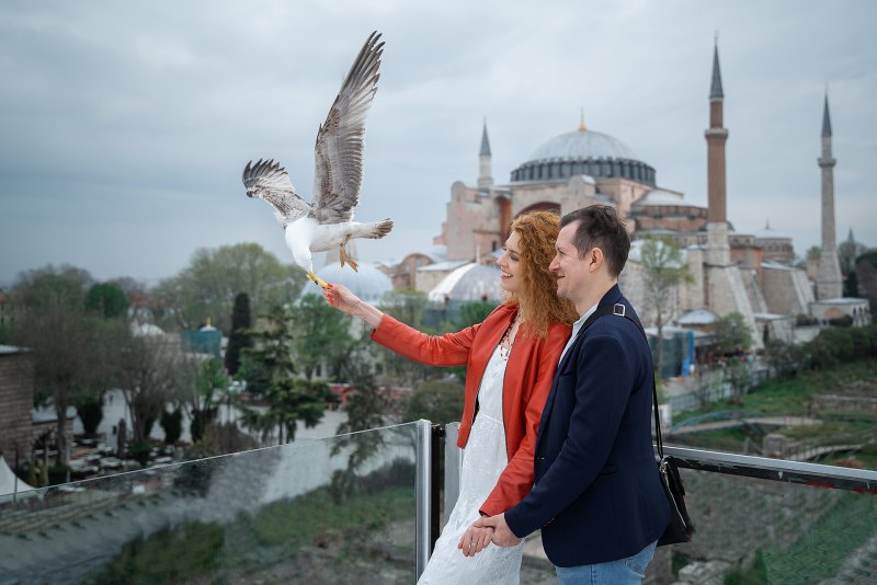 Фотосессии в Стамбуле на крышах с чайками