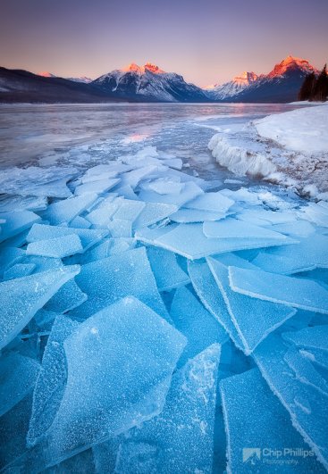 Красота природы - Замёрзшее озеро МакДональд