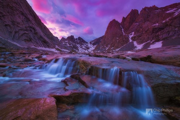 красота природы мира - Водопад на закате