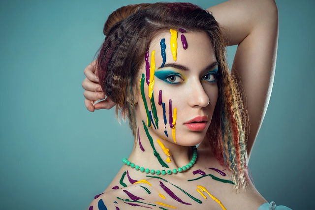 Бъюти съемка с красками - Кристина 