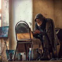 Портрет художника на паперти Новоафонского монастыря. :: Лилия .