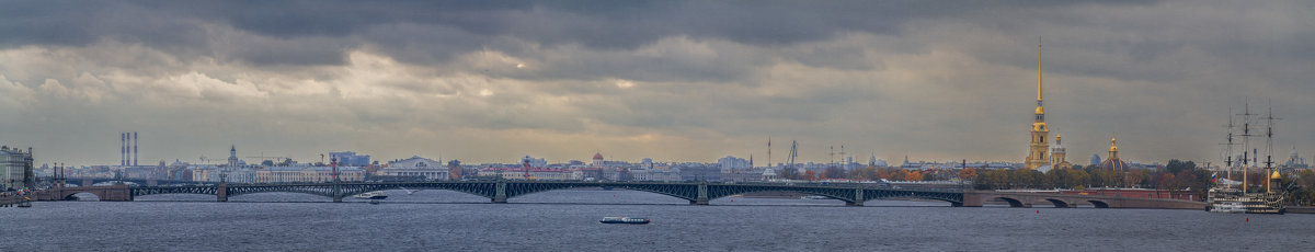 Осенняя Нева. Троицкий мост - Наталия Крыжановская