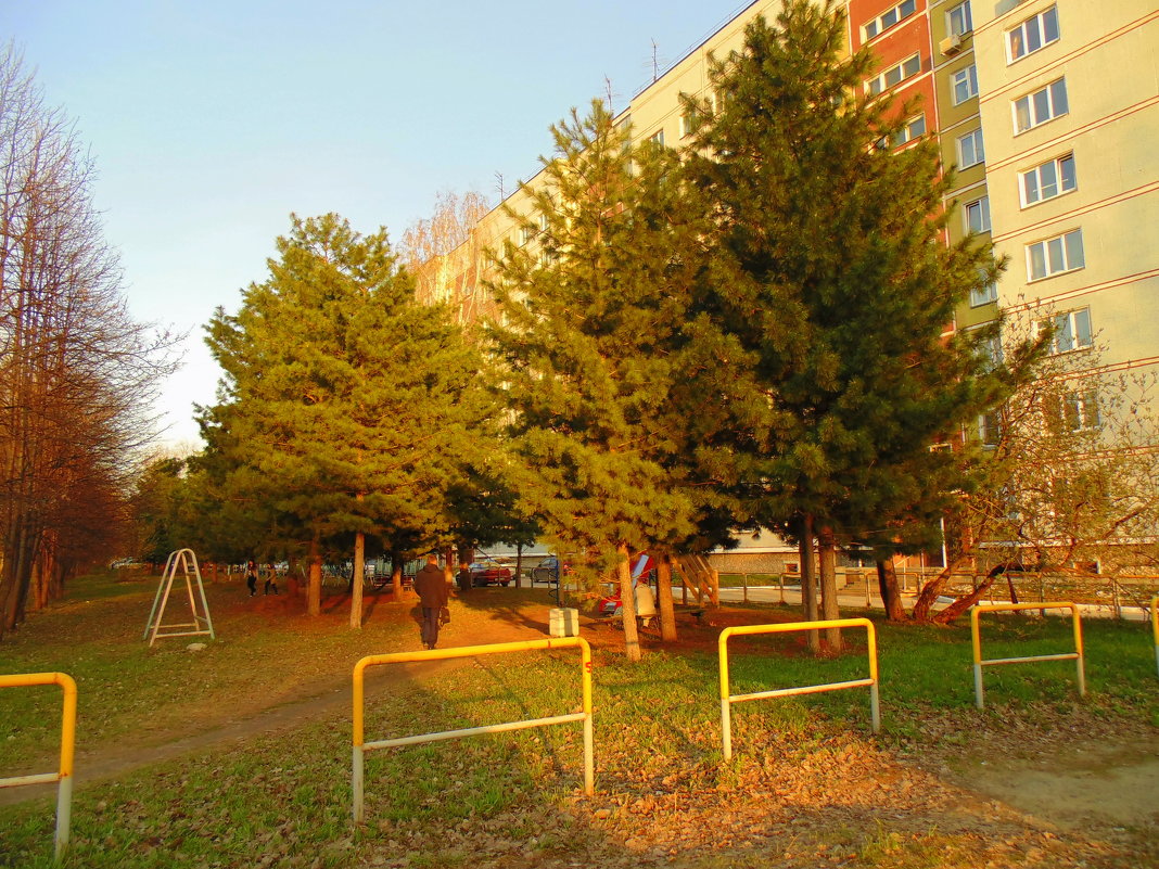 Городской дворик в лучах заката. - Мила Бовкун