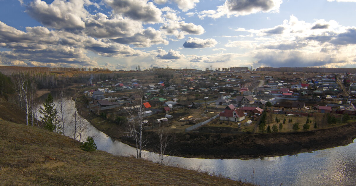 Село Щербаковское. Вид с левого берега. - Михаил Полыгалов