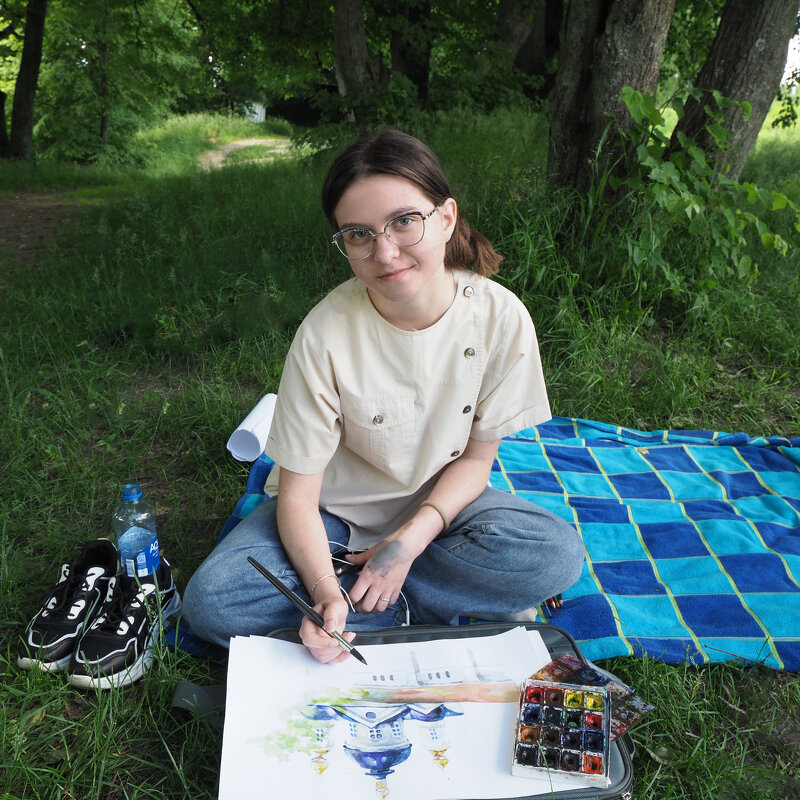 Портрет под липами. Рекордная живопись - Евгений Портрет под липами. Рекордная живопись - Евгений