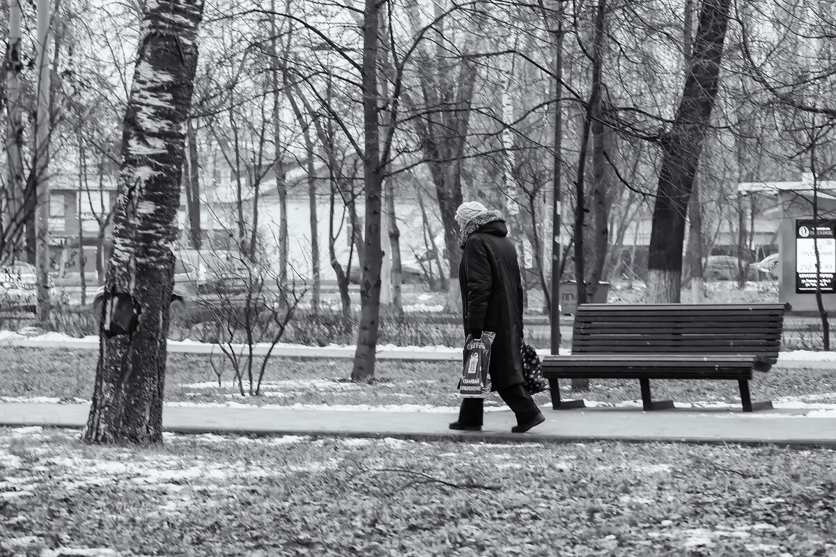Пожилая женщина с пакетами - Александр Синдерёв Пожилая женщина с пакетами - Александр Синдерёв