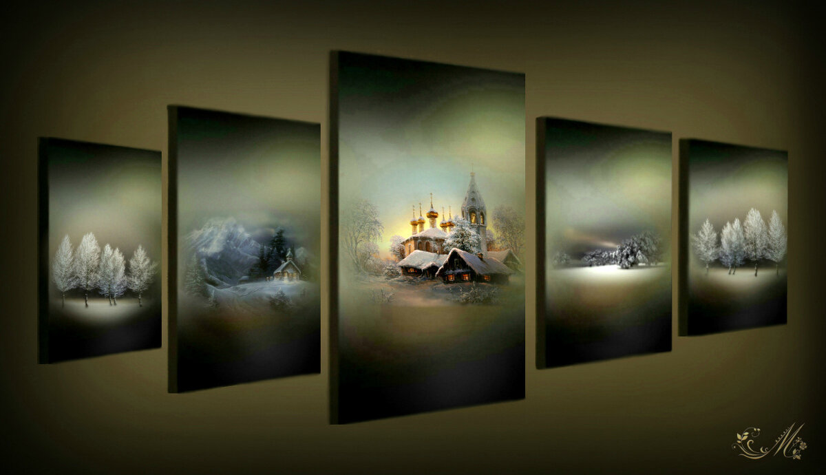 полиптих Зимние  зарисовки - Е.М. ***