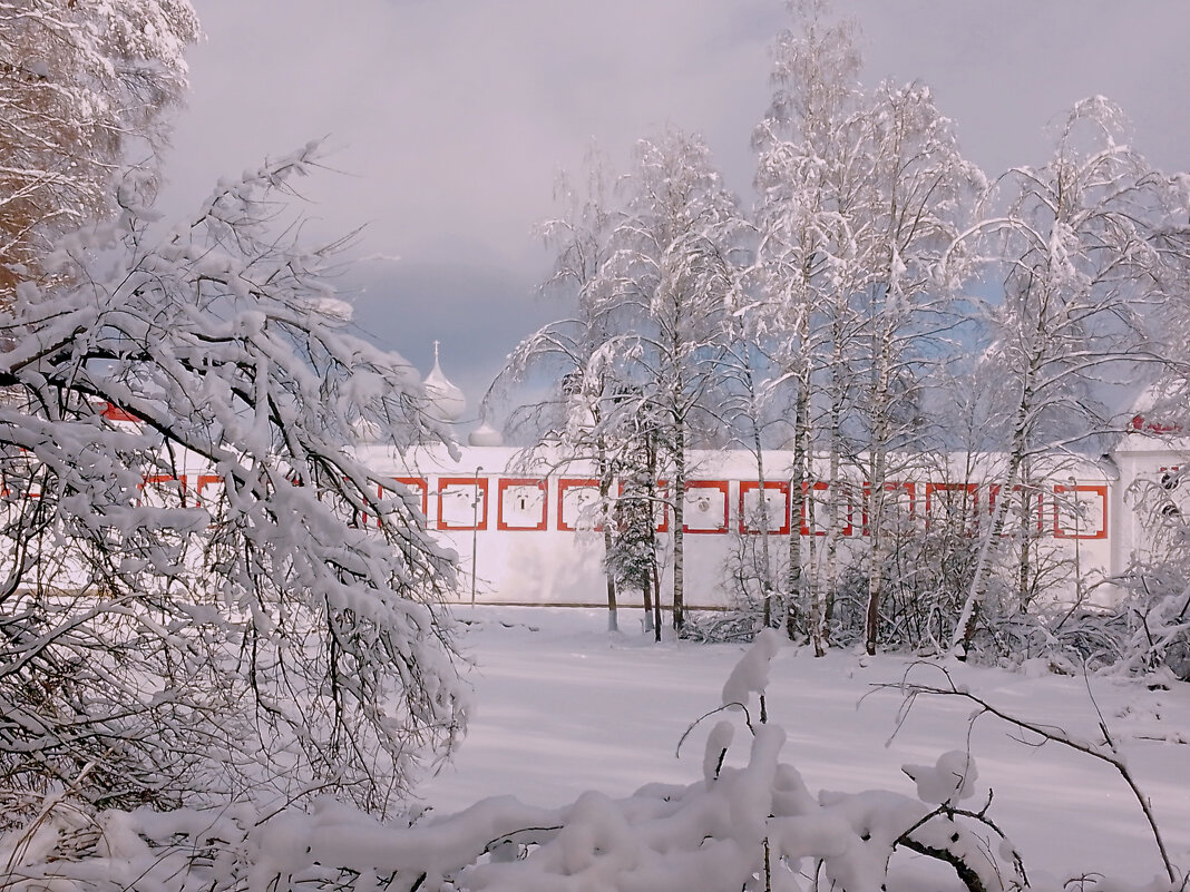 Зимним днëм в парке у стен монастыря - Сергей Кочнев