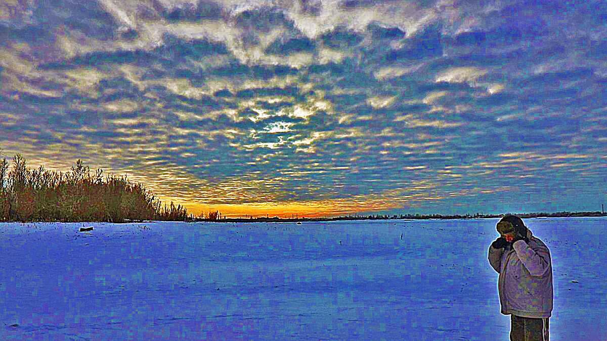 Февраль...Закат над рекой! - Владимир 