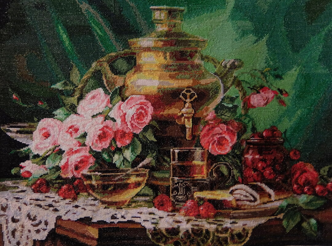 Вышивка "Чай с мёдом" - Люба Вышивка "Чай с мёдом" - Люба