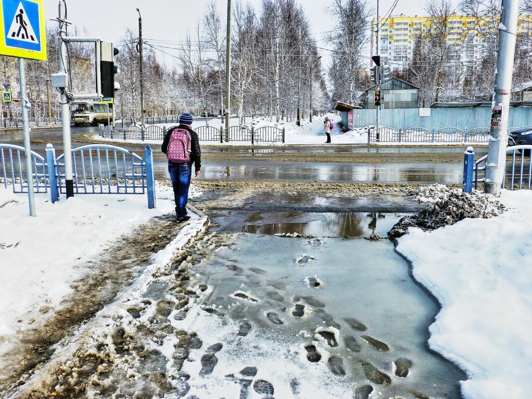 Апрель.....Наследили нетерпеливые пешеходы! - Владимир 