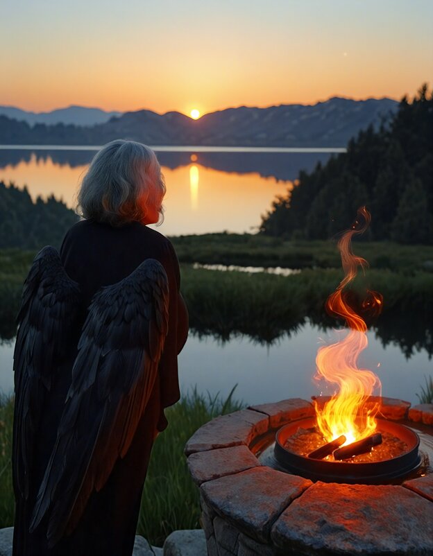 Девушка Ангел ворон 2 - Cергей Гребеневич AI Фотограф, ретушёр